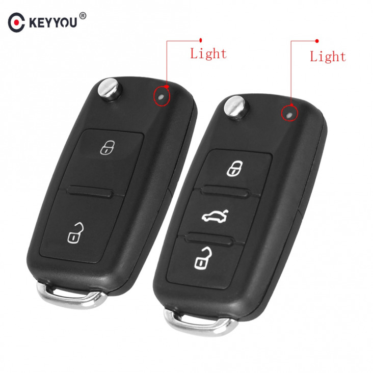 KEYYOU Flip FOB Remote Összecsukható kulcs Shell Volkswagen VW Polo