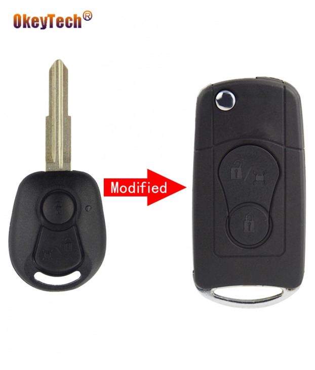 OkeyTech 2 Gombok Flip Folding Remote Car Key Tok Ssangyong Actyon SUV