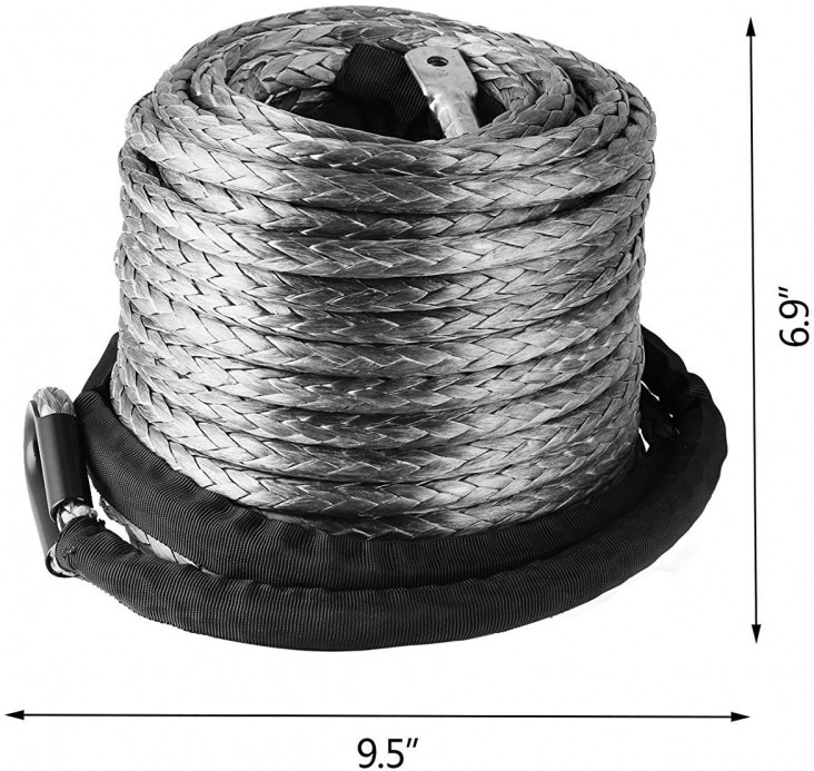 Vevor 10Mm 28M Csörlő Kötél Atv Utv Szintetikus Vezeték 3 8 X 95Ft