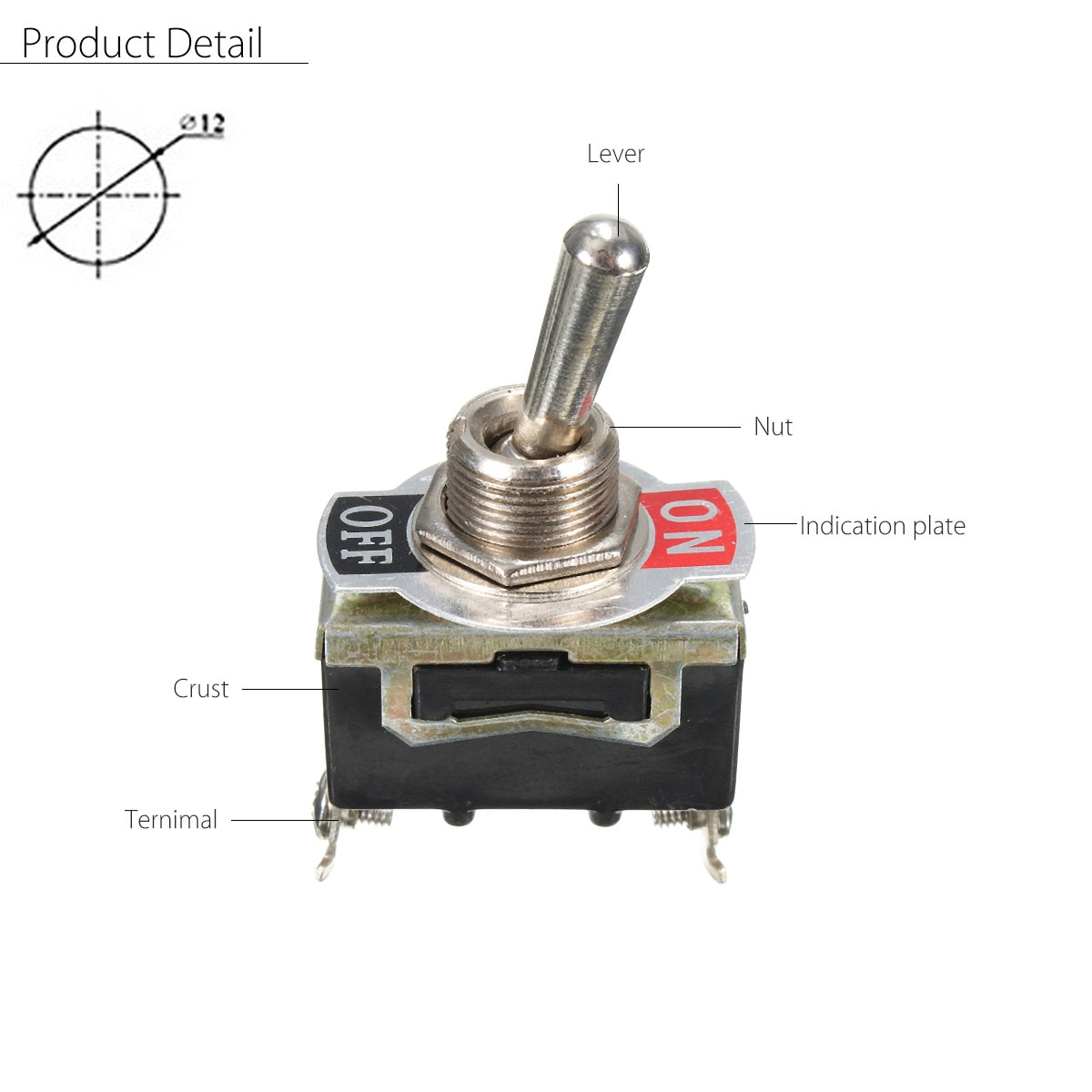 Pcs X Spst Pin Heavy A V On Off Rocker Toggle Switch