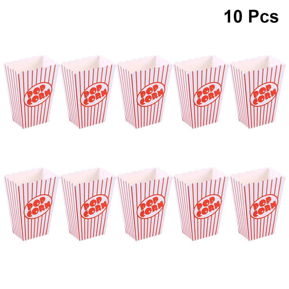 10 Db Popcorn Dobozok Eldobható Nem Toxikus Papírcsíkok Baba Zuhany Születésnapi Party Kellékek Tartályok Otthoni