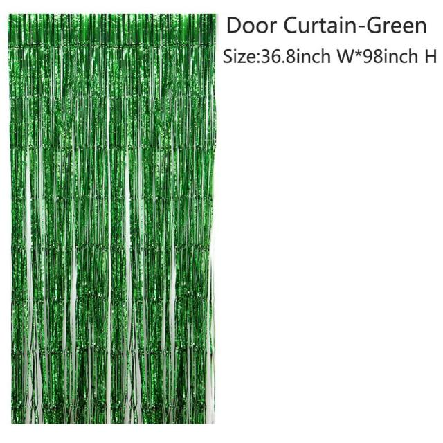 Green door curtain