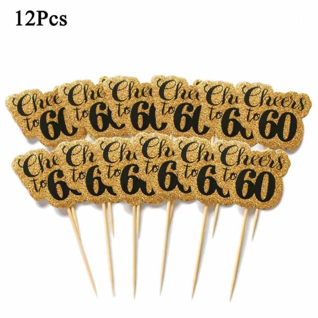 12pcs gold black 60