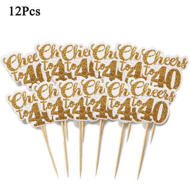 12pcs gold white 40