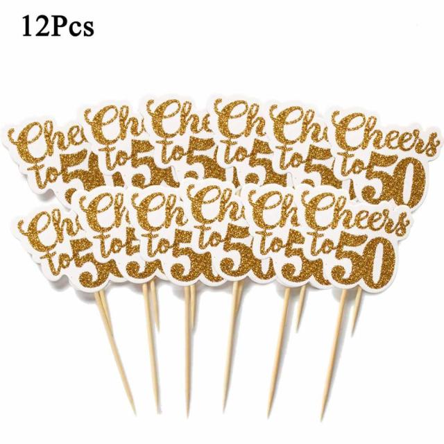 12pcs gold white 50