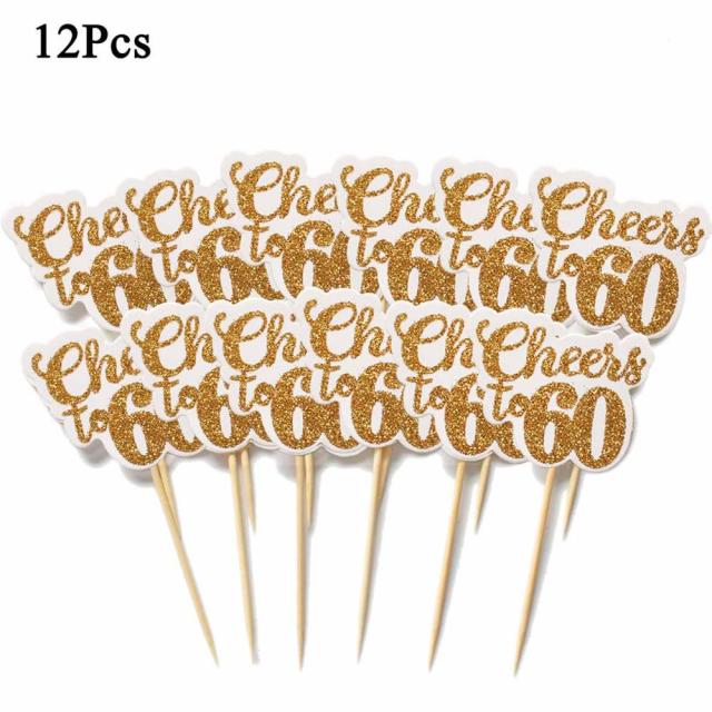 12pcs gold white 60