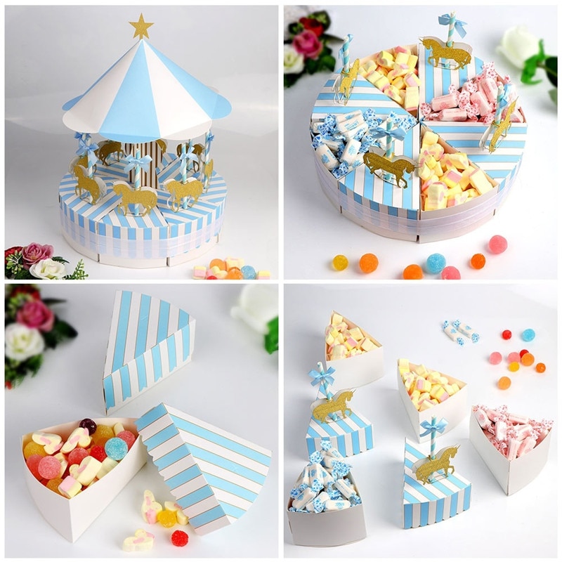 1Db Carousel Candy Box Születésnapi Dekoráció Fél Esküvői Kedvezmények Jelen Ajándék Case