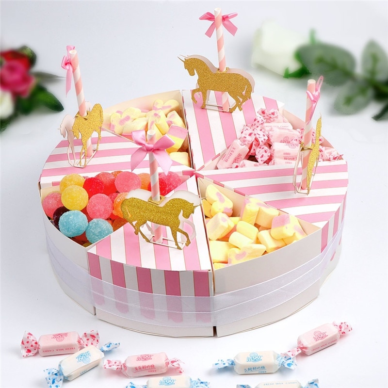 1Db Carousel Candy Box Születésnapi Dekoráció Fél Esküvői Kedvezmények Jelen Ajándék Case