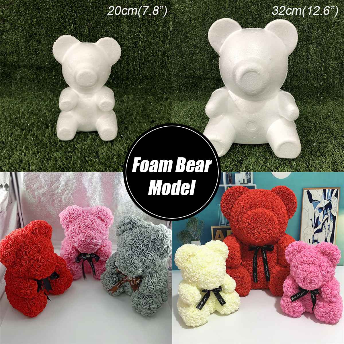 20-32cm-Modelling-Polystyrene-Styrofoam-Foam-Bear-White-Craft-Balls-For-DIY-Party-Wedding-Decoration-Supplies Modellező Polisztirol Hungarocell Hab Kézműves Labdák Barkácsoláshoz Esküvői Dekoráció Kellékek Ajándékok - Image 1