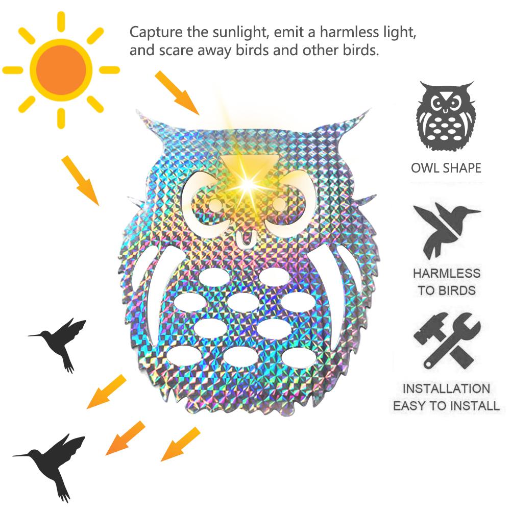 20Db Garden Laser Lógó Fake Bagoly Madárijesztő Owl Fényvisszaverő Elrettentő Megfélemlítő Madárriasztóként Plant Protect Eszköz Rovarriasztó