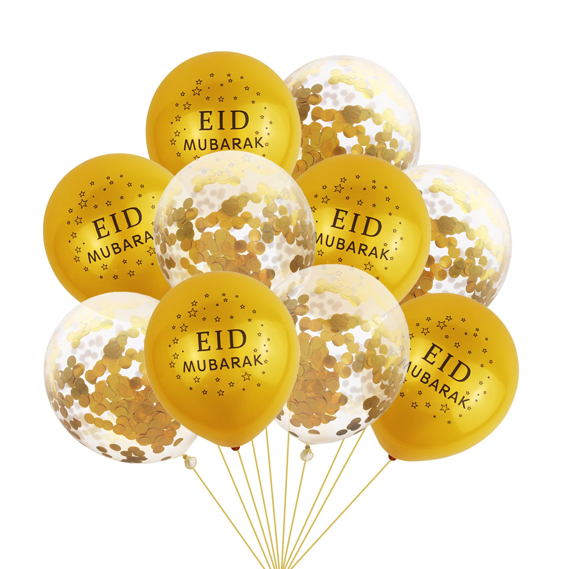 10Db Eid Mubarak Léggömbök Dekorációja Ramadán Dekoráció Ezüst Arany Léggömb Az Iszlám Muszlim Számára Pártfogadást Támogat