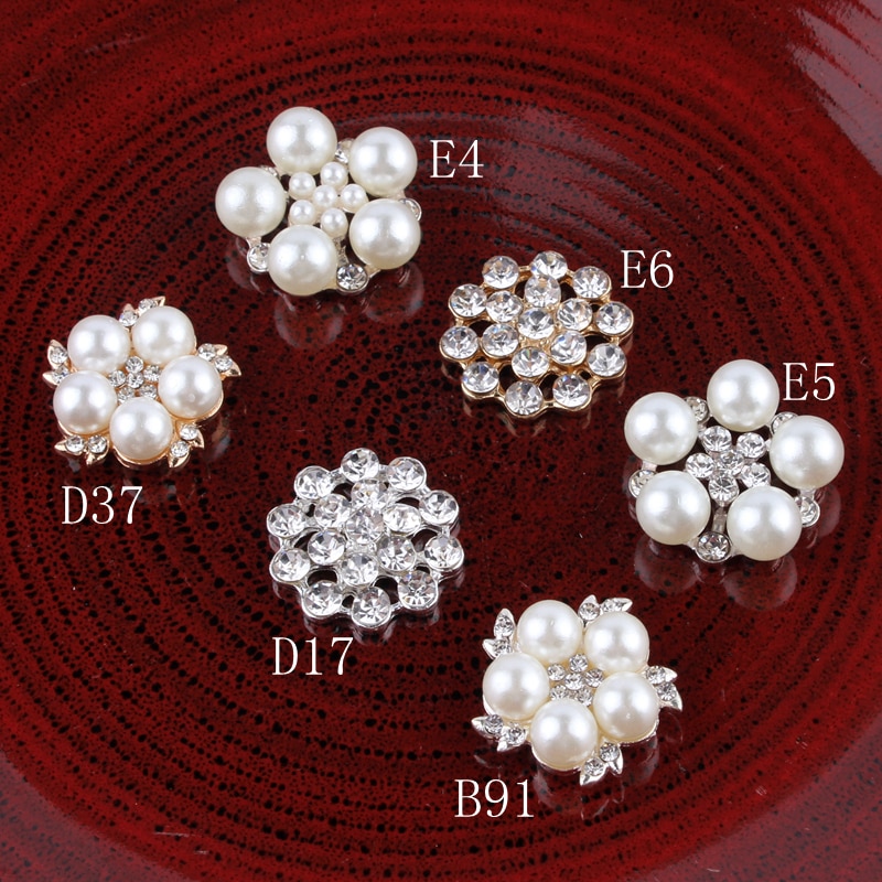 10Db Keverék Stílusok Vintage Kézzel Készített Virág Strasszos Gombok Bling Flatback Crystal Pearl Dekoratív Flower Center