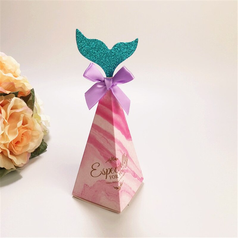 10Db / Szett Candy Box Baby Shower Esküvői Dekoráció Sellő Születésnapi Party Díszdobozban Boldog Születésnapot