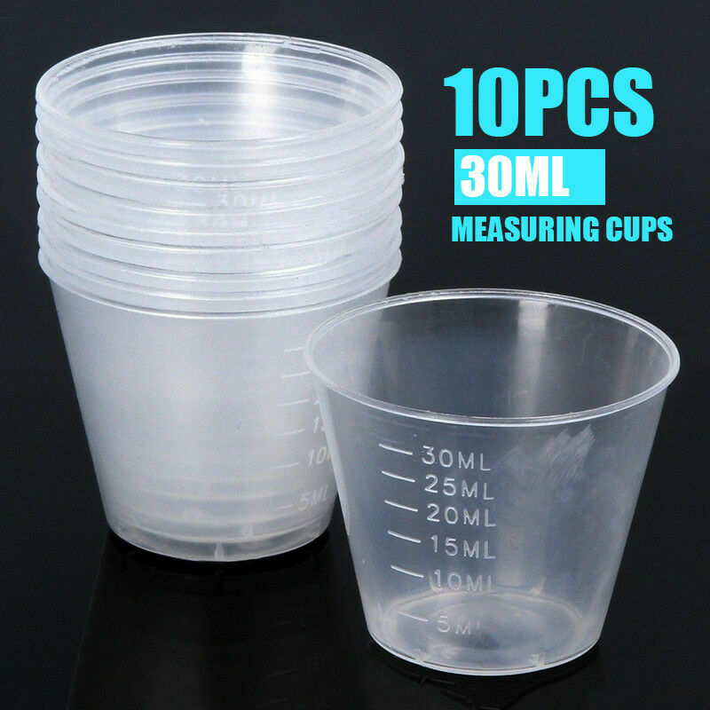 10X 30Ml Measuring Cups Műanyag Eldobható Folyadéktartály Otthoni Konyhai Eszköz