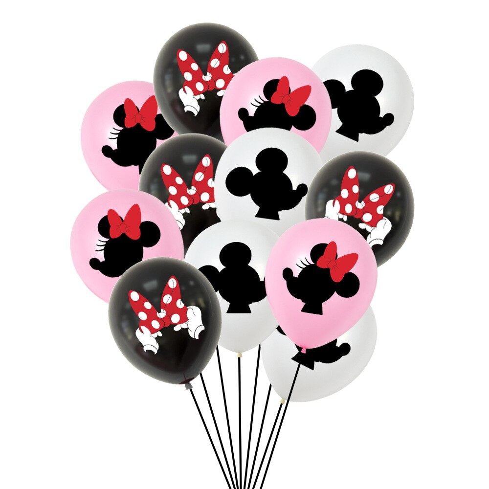 12Db 12 Hüvelykes Minnie Egér Latex Ballon Party Kellékek Léggömb Konfetti Léggömbök Esküvői Születésnapi Dekorációhoz