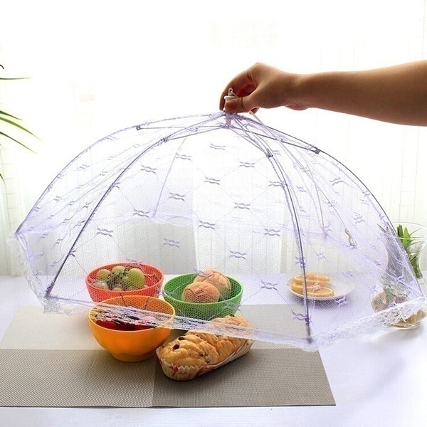 1Db Esernyő Stílusú Ételtakaró Légy Elleni Szúnyog Étkezési Takaró Csipke Asztal Otthoni Élelmiszer-Takaró Konyhai Eszközök Főzőeszközök