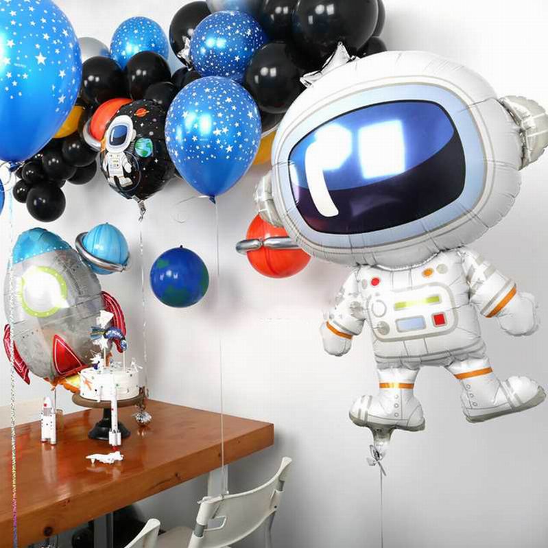 5,0Cm 20Db 10 Hüvelykes Űrhajós Party Ballonok Rakétafólia Léggömbök Csillag Nyomtatott Latex Születésnapi Parti Kellékek