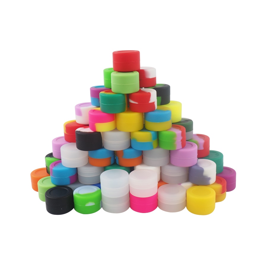 20pcs-lot-3ml-Mini-Silicone-Container-Wax-Jars-Dab-bottle-wax-container 20Db-Os 3 Ml-Es Mini Szilikon Tartály Viasz Üvegek Dab Palack Viasztartály - Image 1