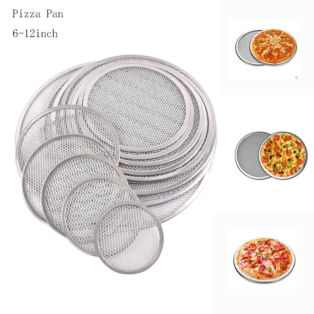 6-7-8-9-10-11-12inch-Aluminum-Alloy-Thicken-Non-stick-Net-Round-Pizza-Mesh 6/7/8/9/10/11/12 Hüvelykes Alumíniumötvözet Vastag Tapadásmentes Háló Pizza - Image 1