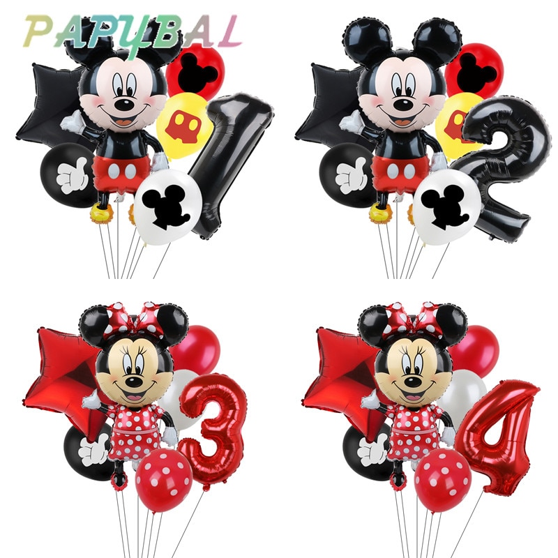 7Db Disney Mickey Egér Party Léggömbök Minnie Születésnapi Dekorációk Baba Zuhany Dekoráció Gyerekek Balloon