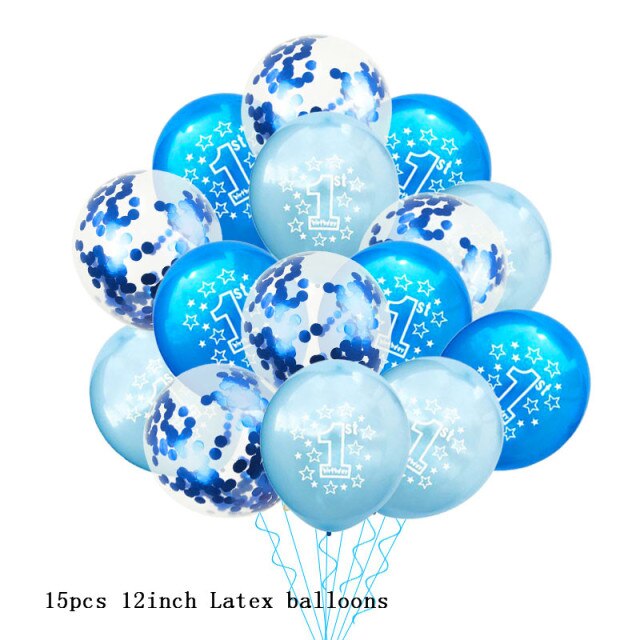 15pcs Blue balloons