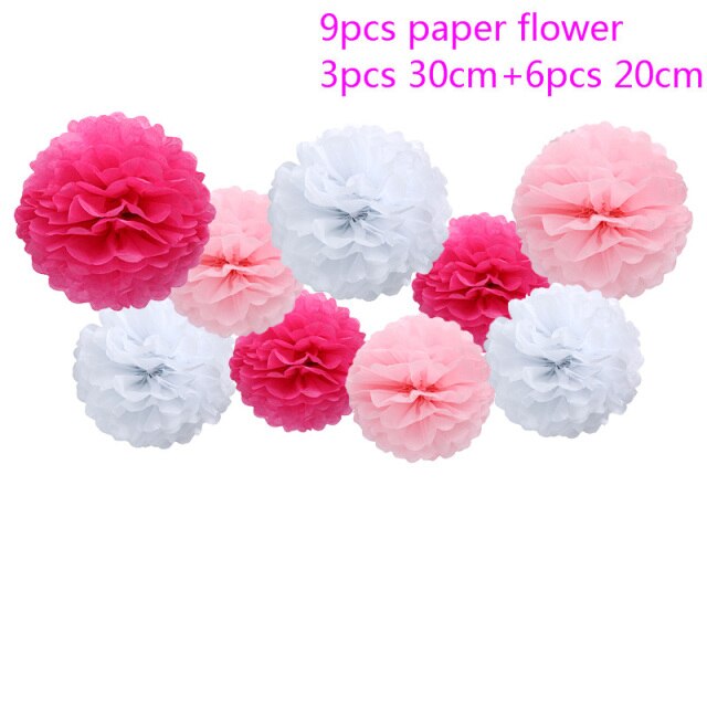 9pcs paper flower