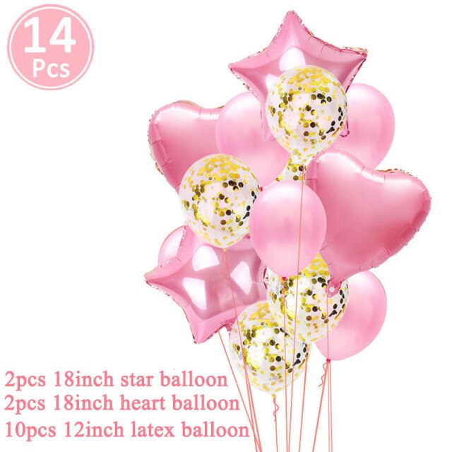 14pcs pink balloons