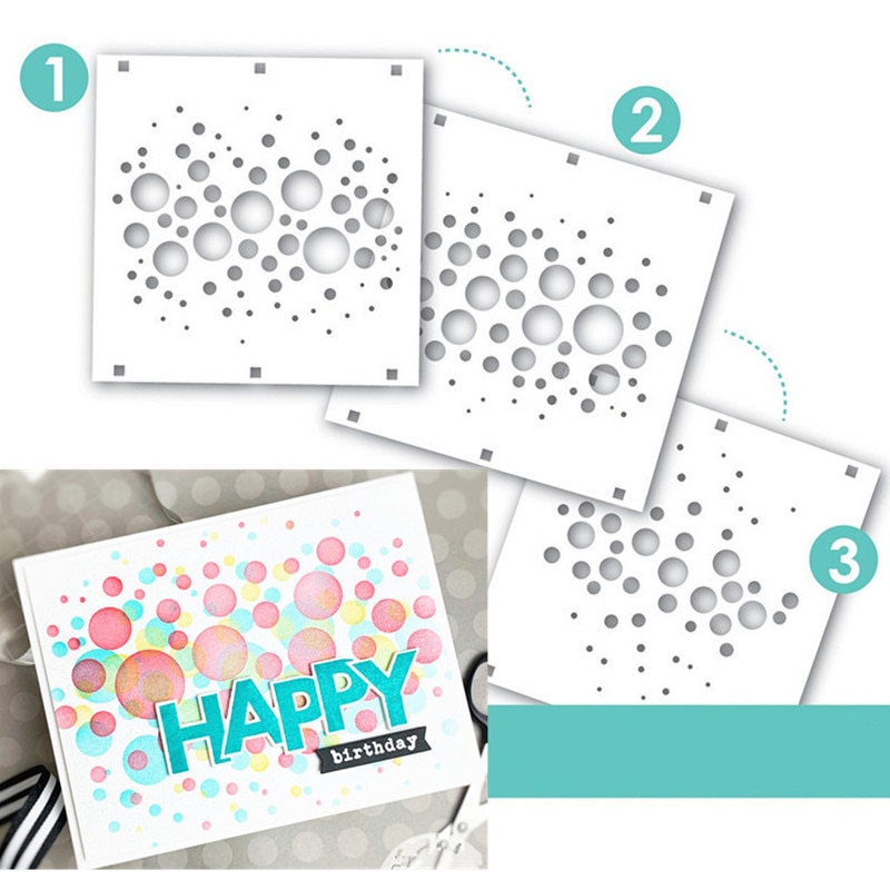 Bubble-Stencil-Metal-Cutting-Dies-and-Stamps-Stencil-for-DIY-Scrapbooking-photo-album-Decorative-Embossing-DIY Buliknak Buborék Stencil Fémvágó Szerszámok És Bélyegzők Dekoratív Dombornyomás Diy Könyv Lapjai - Image 1