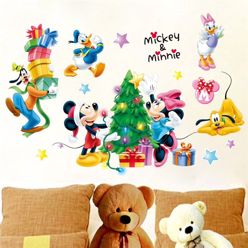 Rajzfilm Mickey Minnie Fali Matricák Gyerekszobába Hálószoba Dekoráció Film Plakátok Ajtó Matrica Ajándékok Gyerekeknek