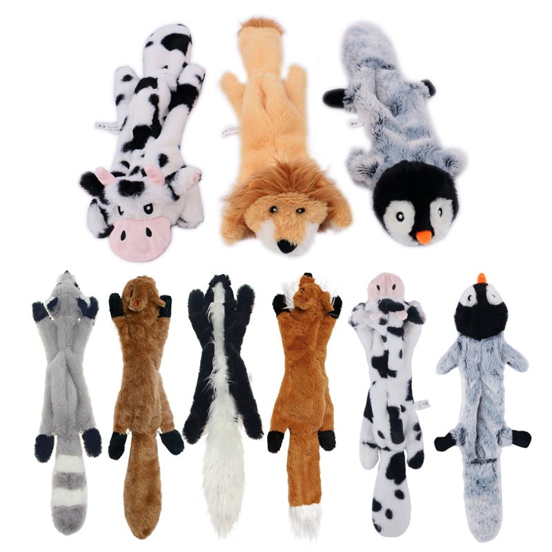 Vicces Plüss Háziállatok Squeaky Toys Állati Forma Fox Oroszlán Nyúl Puha Kicsi Közepes Kutyák Rágható Internetes Játék Kisállat-Kiegészítők