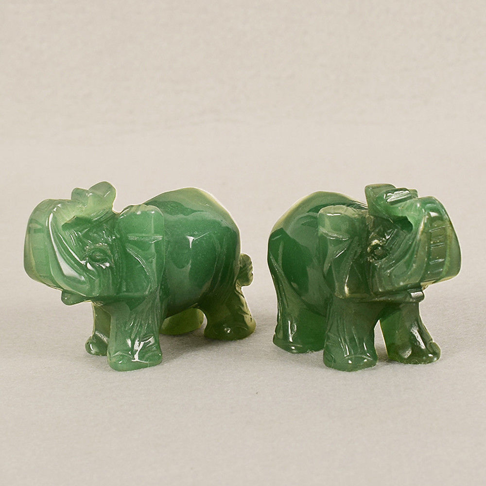 Szerencsés Elefánt Szerencse Zöld Aventurin Jáde Kő Feng Shui Szobor Figura Irodai Dísz Csakra Gyógyító Kövek Dekoráció