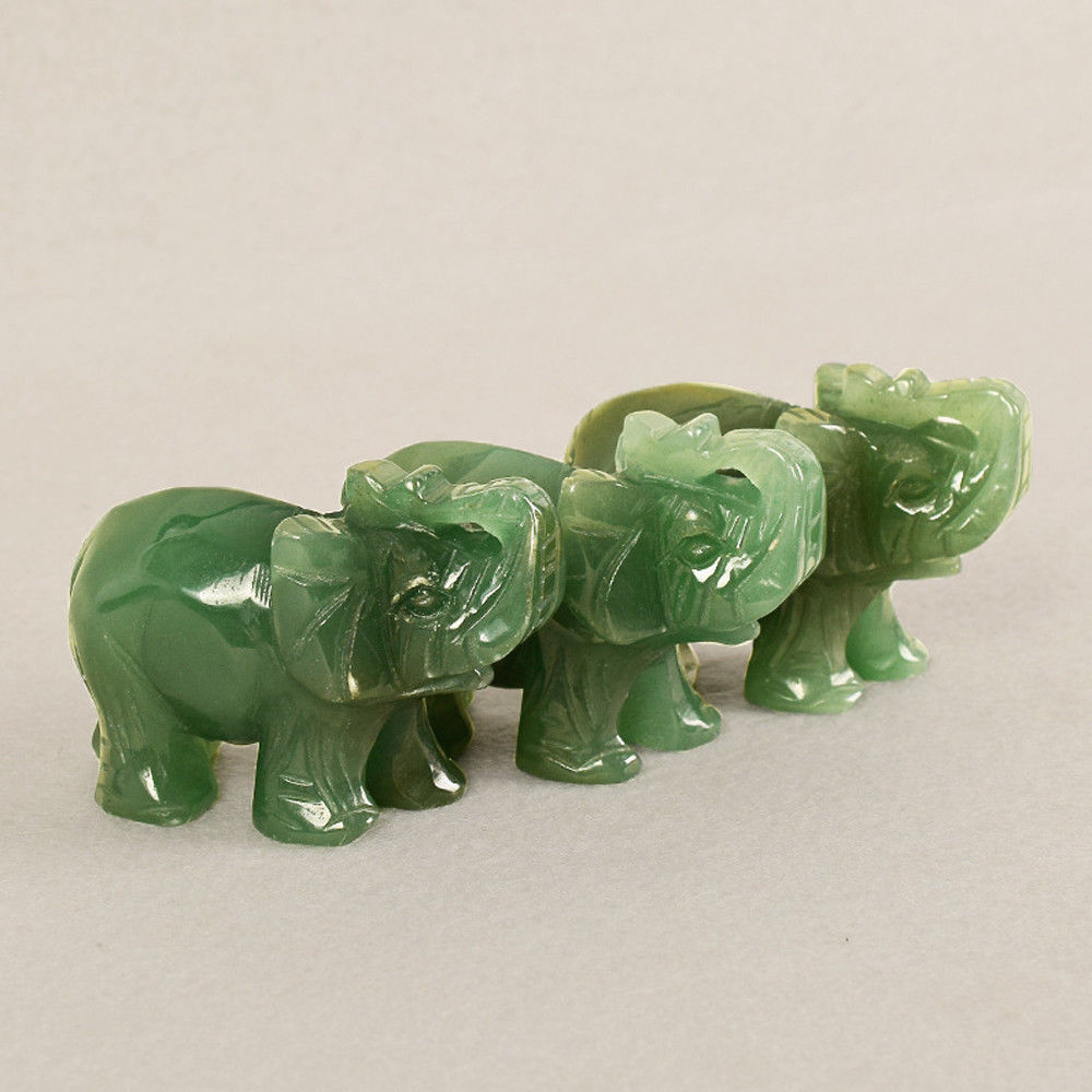 Szerencsés Elefánt Szerencse Zöld Aventurin Jáde Kő Feng Shui Szobor Figura Irodai Dísz Csakra Gyógyító Kövek Dekoráció