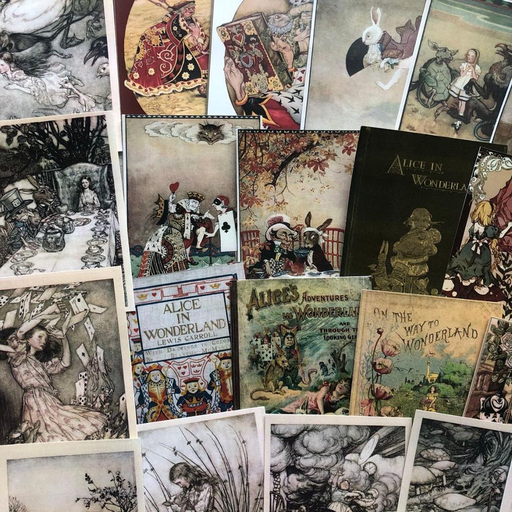 Retro-Alice-Material-Background-Paper-Junk-Journal-Diary-Planner-Scrapbooking-Decorative-DIY-Craft-Paper-Photo Retro Alice Anyag Háttérpapír Szemétnapló Naplótervező Scrapbooking Dekoratív Diy Kézműves Papír Po - Image 1