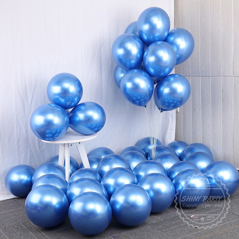 Vastag Króm Fémes Latex Lufi 5-18 Hüvelykes Metál Globos Felf Ható Hélium Léggömb Esküvői Születésnapi Party Dekor Ballon