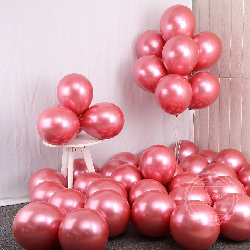 Vastag Króm Fémes Latex Lufi 5-18 Hüvelykes Metál Globos Felf Ható Hélium Léggömb Esküvői Születésnapi Party Dekor Ballon
