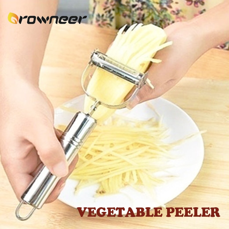 Vegetable-Peeler-Stainless-Steel-Fruit-Grater-Multifunction-Carrots-Celery-Potatoes-Cutter-Rustproof-2-In-1-Julienne Zöldséghámozó Rozsdamentes Acélból Készült Gyümölcslé Többfunkciós Sárgarépa Zeller Burgonya Vágó 2 Az 1-Ben Julienne Strips Eszköz - Image 1