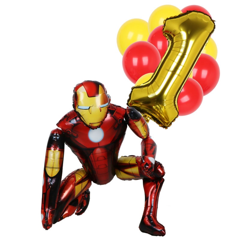 1 Készlet 3D Marvel Big Iron Man Spider Hero Foil Léggömbök 1-9 Számú Fólia Gyerek Felnőtt Születésnapi Party Dekorációs Kellékek