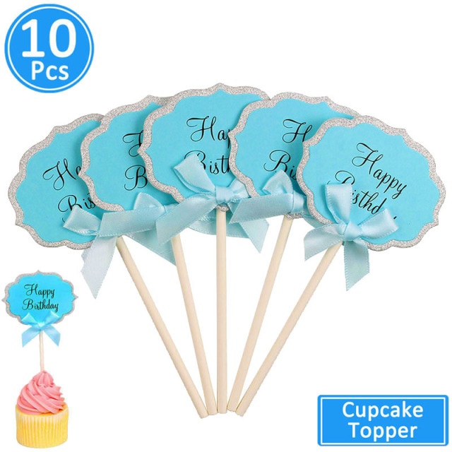 10pcs blue birthday