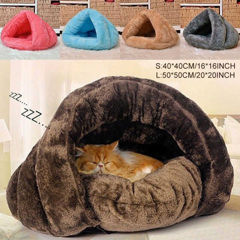 2019-Pet-Dog-Cat-Triangle-Bed-House-Warm-Soft-Mat-Bedding-Cave-Basket-Kennel-Washable-Nest 2021 Kisállat Kutya Macska Háromszög Ágy Ház Meleg Puha Szőnyeg Ágynemű Barlangkosár Kennel Mosható Fészek - Image 1