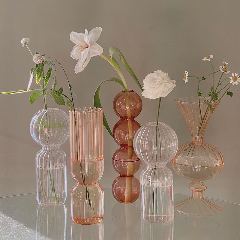 Esküvői Dekorációhoz Középső Üvegváza Modern Asztali Terráriumi Üvegtartályok, Kézzel Készített Nordic Váza