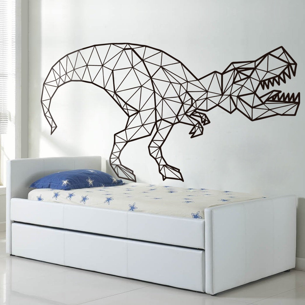 Geometriai Dekoráció T-Rex Falmatricák Dinoszaurusz Fali Matricák Baba Szoba Dekorációhoz Wall Art Hálószoba Ajándék Gyerekeknek