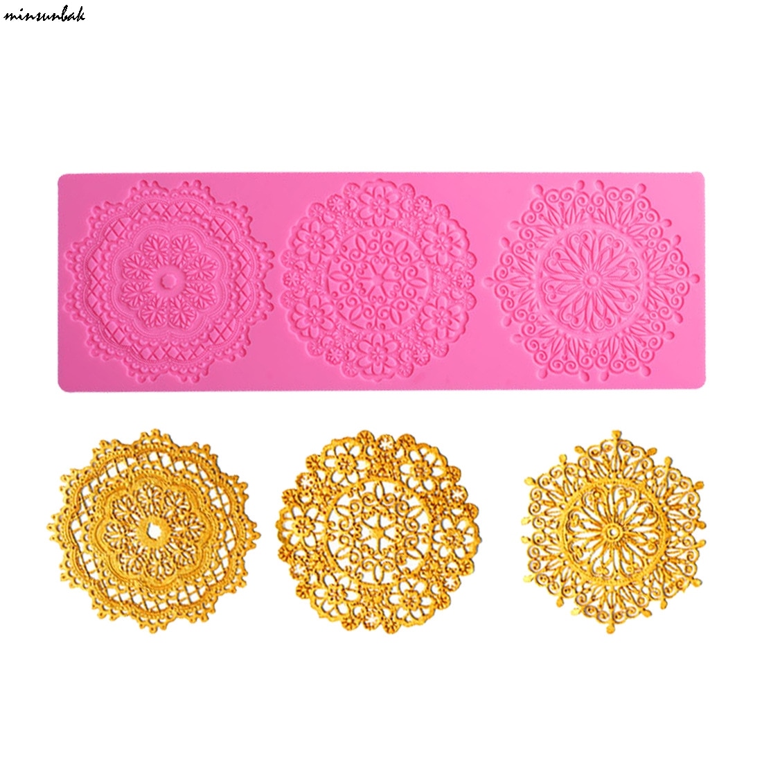 Lace-Silicone-Mat-Fondant-Cake-Decoration-Silicone-Mold-Baking-Tools Csipke Szilikon Szőnyeg Fondant Torta Dekoráció Penész - Image 1