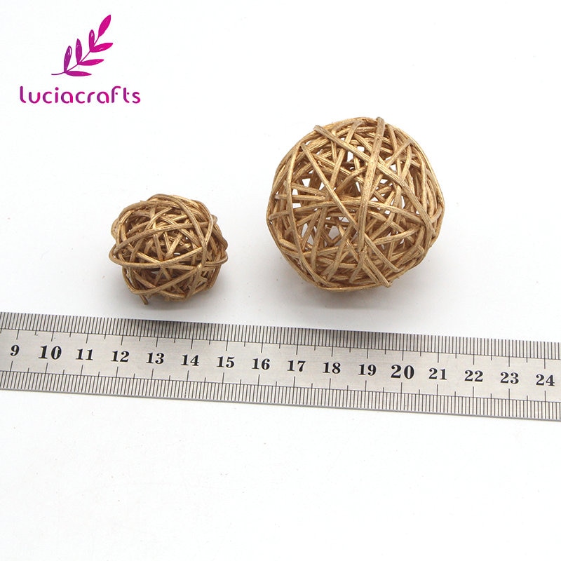 Lucia Kézműves 12Db / Tétel 3-5Cm Vegyes 3 Színű Fonott Vintage Sepak Takraw Labda Barkácsolási Lakberendezési Kiegészítők M0401 - Image 4