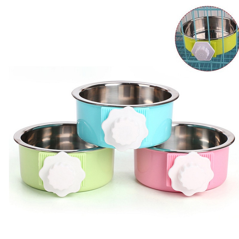 Pet-Feeding-Bowl-Stainless-Steel-Hanging-Bowl-Fix-In-Pet-Nest-Cage-Dog-Bowl-Pet-Cat Háziállat Etető Tál Rozsdamentes Acél Függesztő Fix Ketrec - Image 1