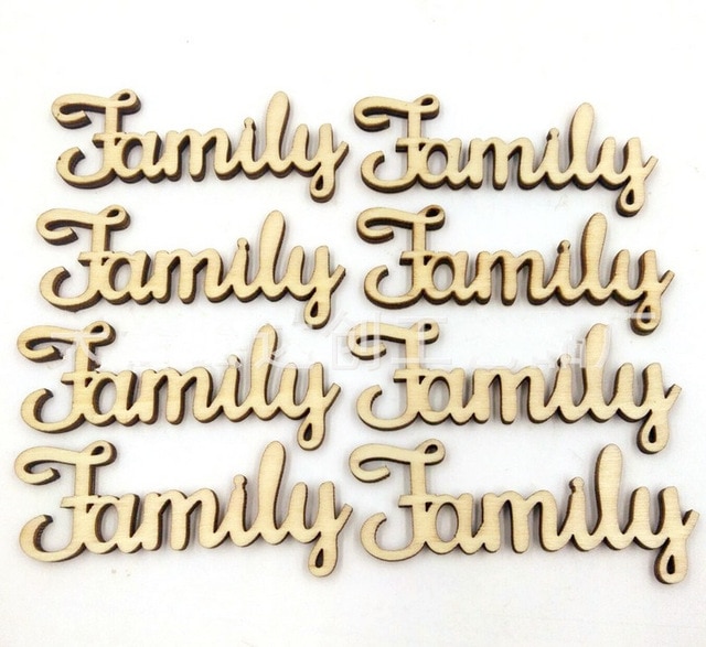 10pcs wooden family