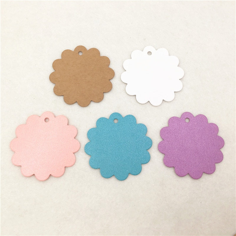 100Db Kézzel Készített Nátronpapír Csipke Kerek Típusú Címke Üres Kártya Ajándék Esküvői Dekorációhoz Cukorka Születésnapi Party Címkék 6 * 6Cm - Image 3