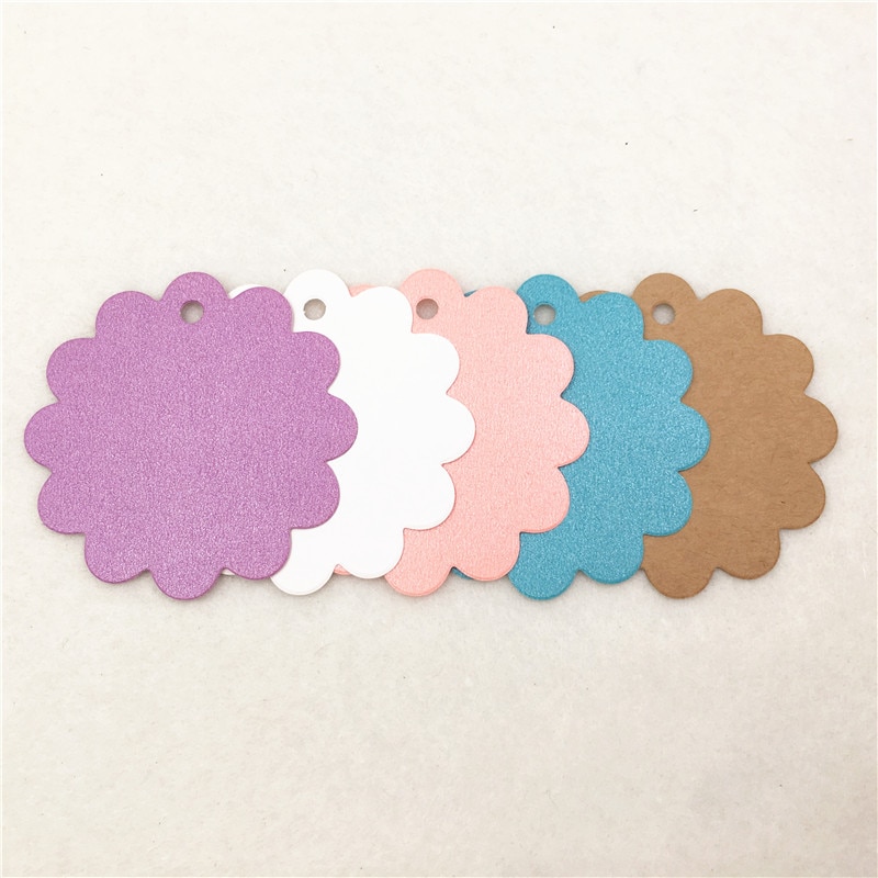 100Db Kézzel Készített Nátronpapír Csipke Kerek Típusú Címke Üres Kártya Ajándék Esküvői Dekorációhoz Cukorka Születésnapi Party Címkék 6 * 6Cm - Image 5