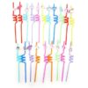 8pcs unicorn straw