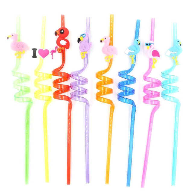 8pcs flamingo straw