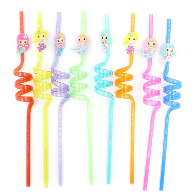 8pcs Mermaid straw